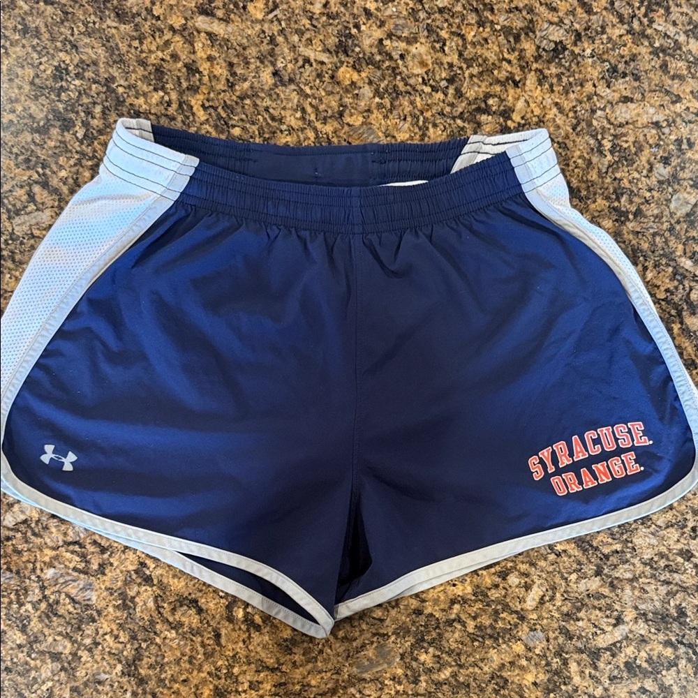 SYRACUSE ORANGE Under Armour Women's Navy and Light Blue Athletic Shorts